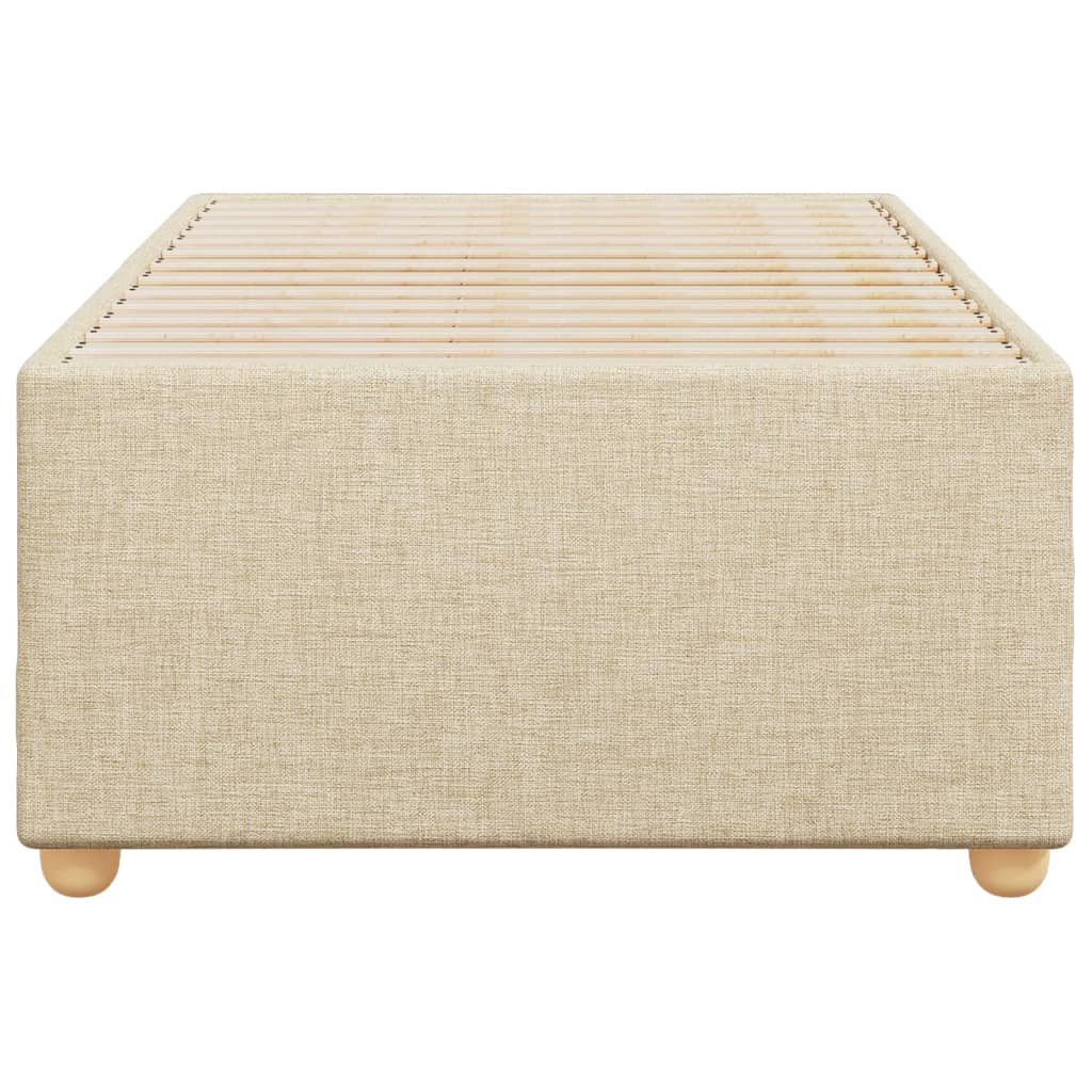 Estrutura de cama sem colchão 90x200 cm tecido creme