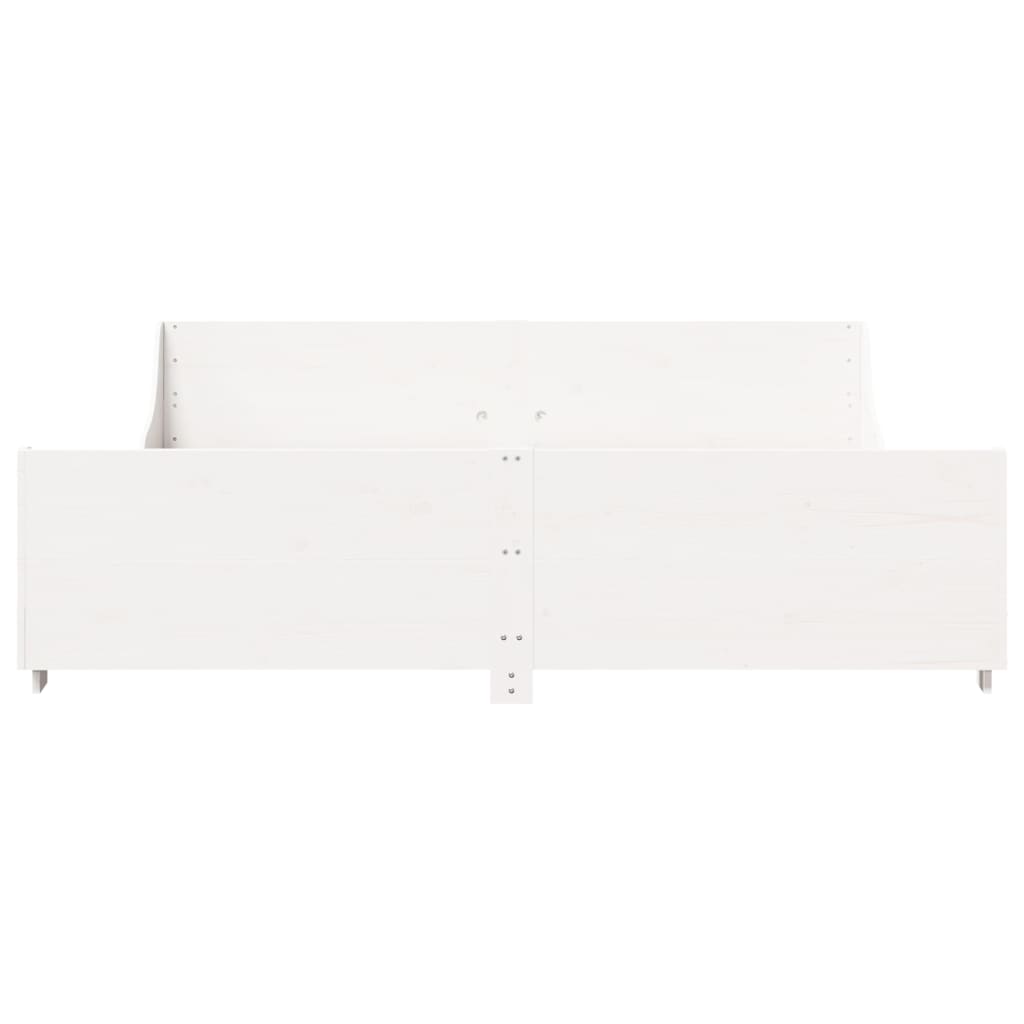 Cama sem colchão 200x200 cm madeira de pinho maciça branco