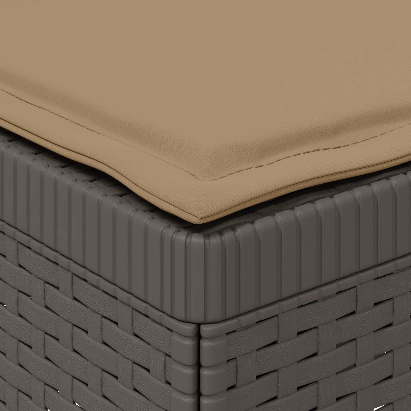 Sofá de jardim 1 lugar com almofada look rattan PP
