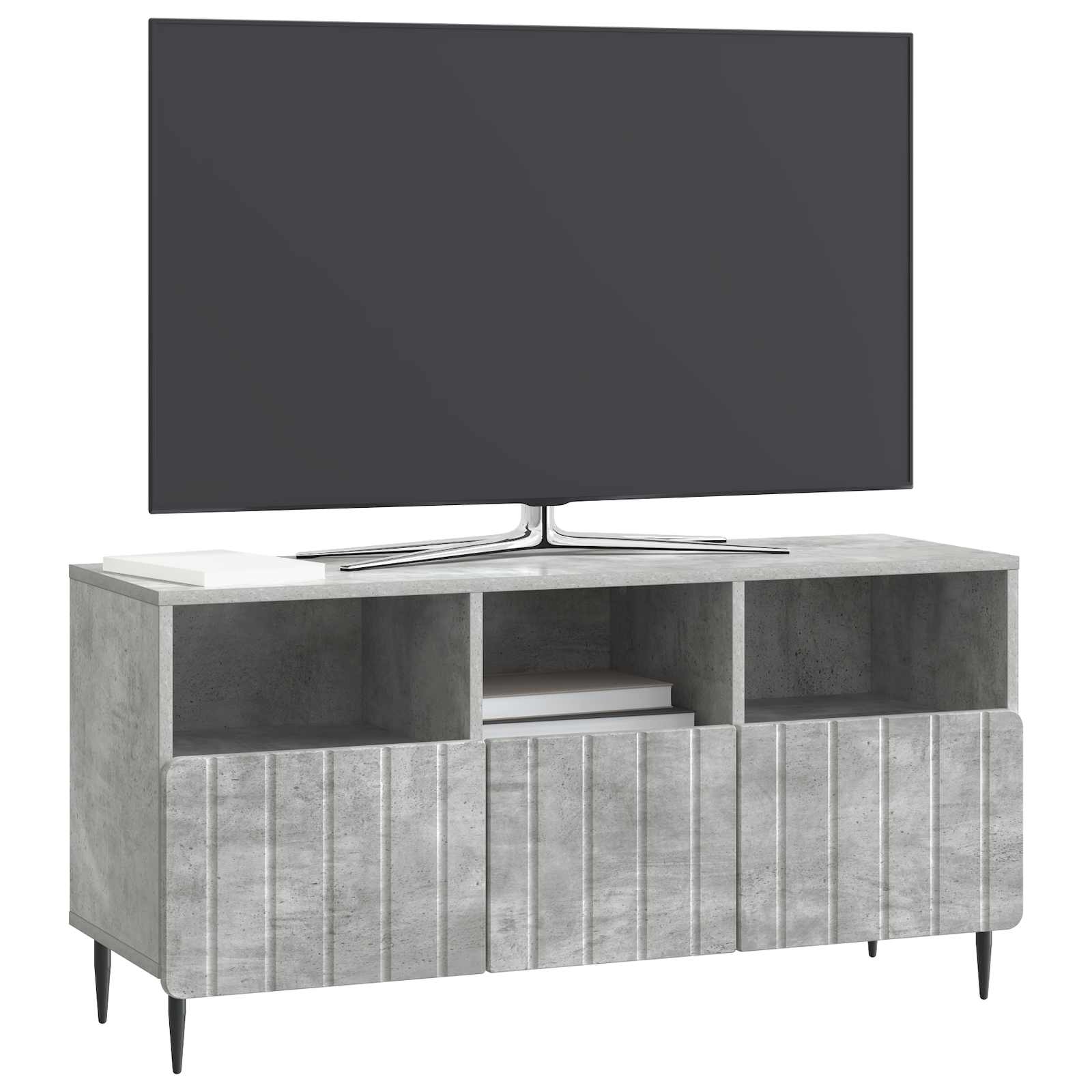 Gabinete para TV com gaveta cinzento cimento 102 x 34,5 x 50 cm