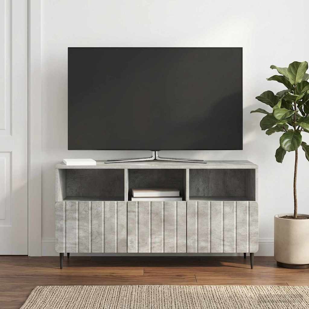 Gabinete para TV com gaveta cinzento cimento 102 x 34,5 x 50 cm