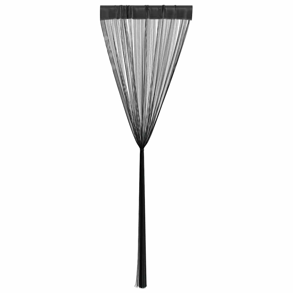 Cortinas de fios 2 pcs 140x250 cm preto