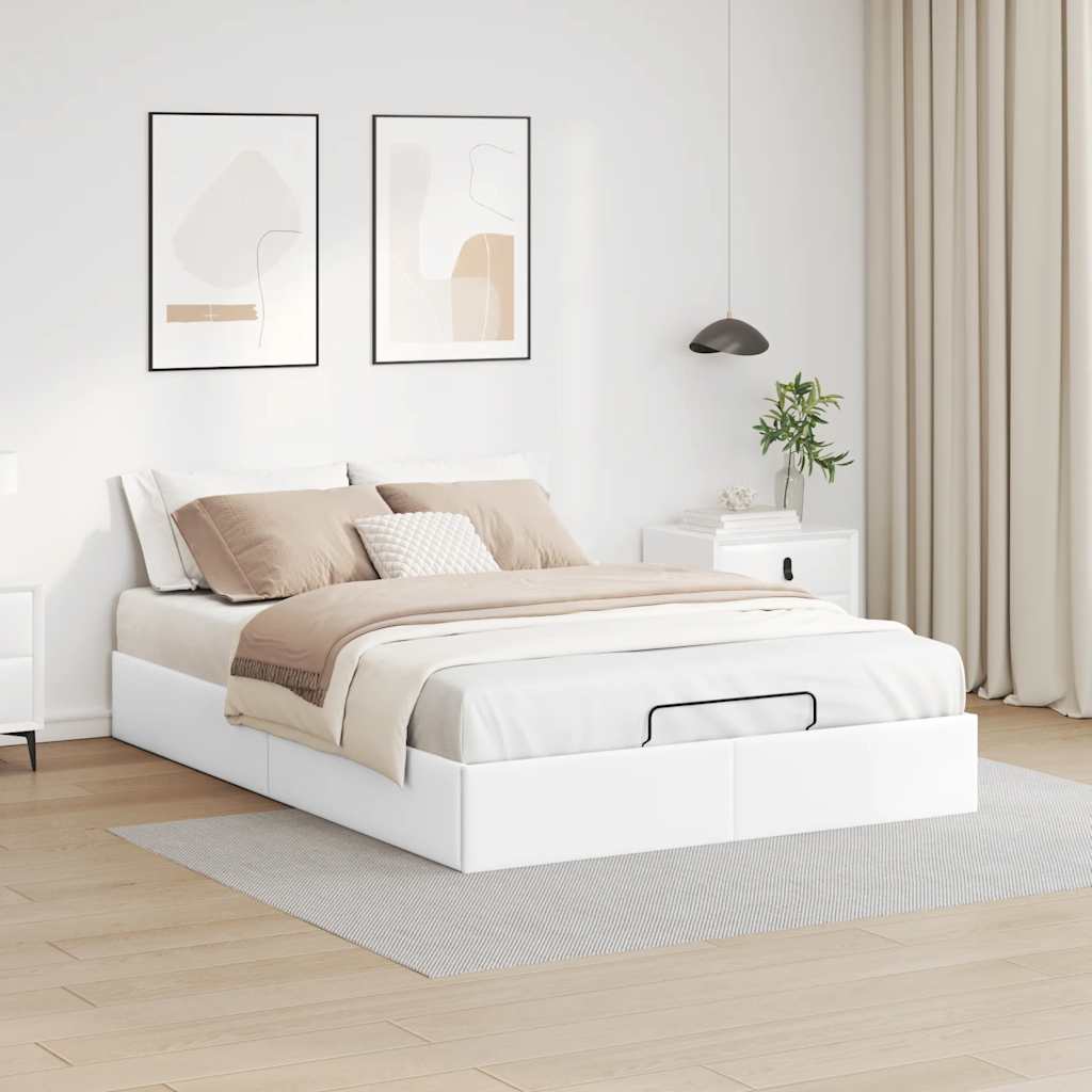 Estrutura de cama otomana sem colchão 140x190 cm branco