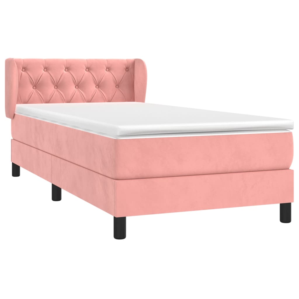 Cama com molas/colchão 80x200 cm veludo rosa