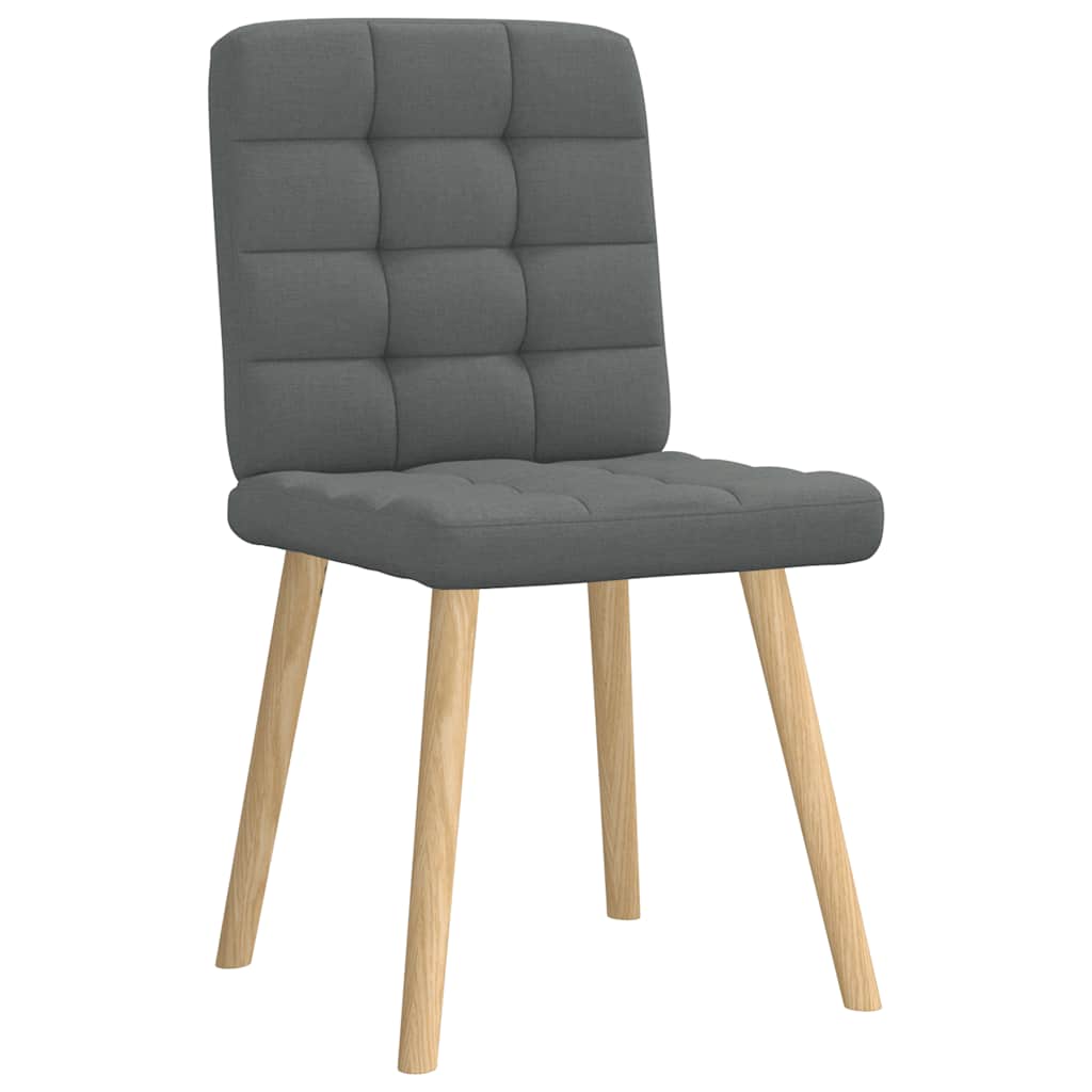 Cadeiras de jantar 4 pcs tecido cinzento-escuro
