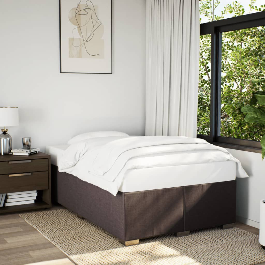 Cama com molas/colchão 120x200 cm tecido castanho-escuro