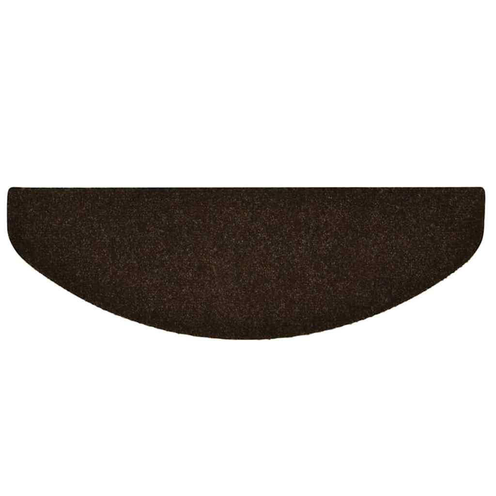 Tapetes de escada autoadesivos 30 peças 65x21x4 cm marrom semicircular grande