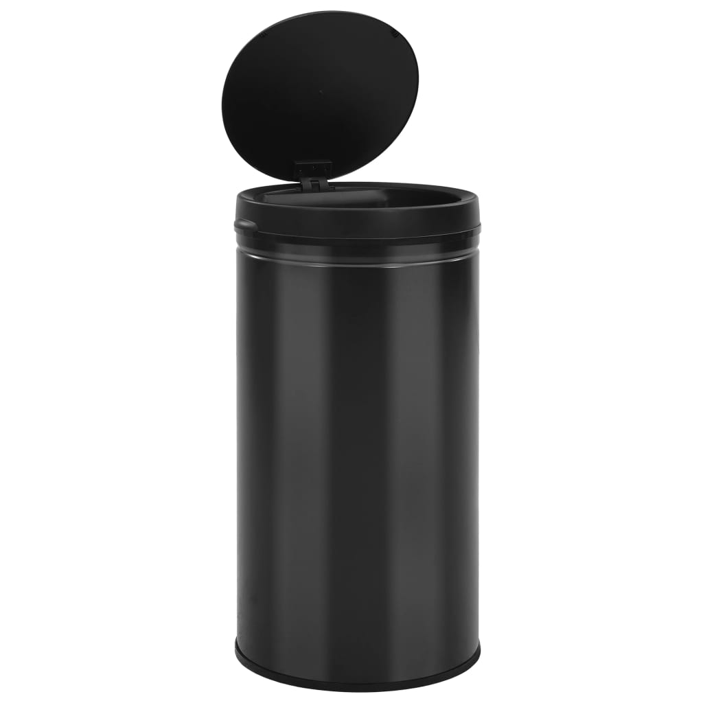 Caixote do lixo com sensor automático 60 l aço carbono preto