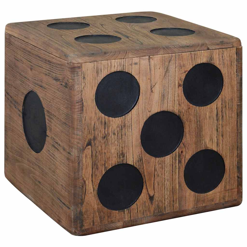 Caixa de arrumação madeira mindi 40x40x40 cm design de dado