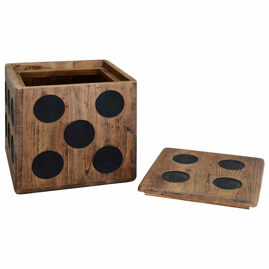 Caixa de arrumação madeira mindi 40x40x40 cm design de dado