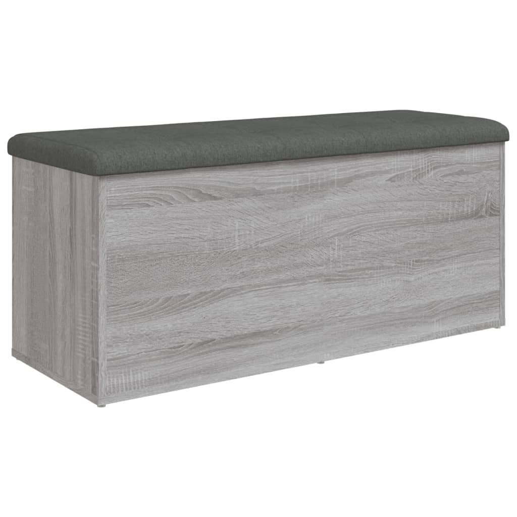 Banco arrumação 102x42x45 cm derivados madeira cinzento sonoma