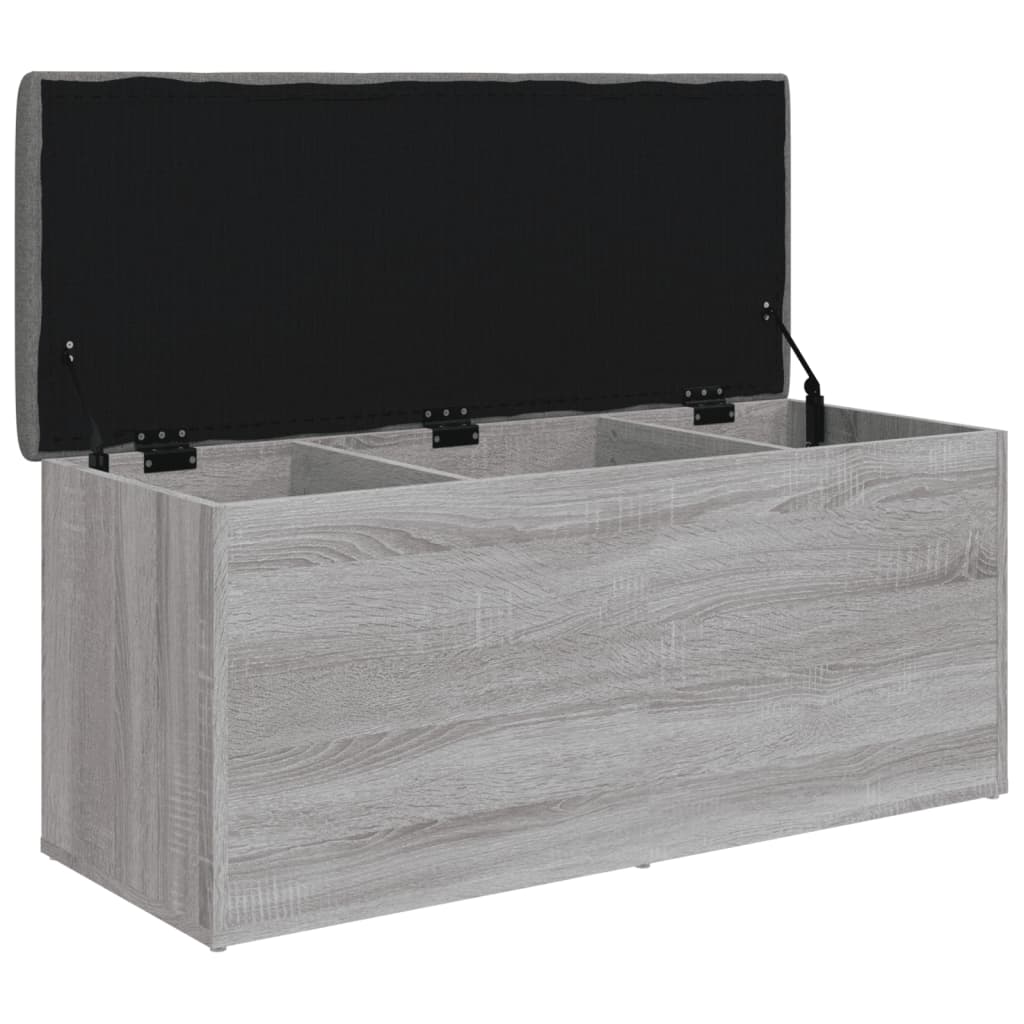 Banco arrumação 102x42x45 cm derivados madeira cinzento sonoma