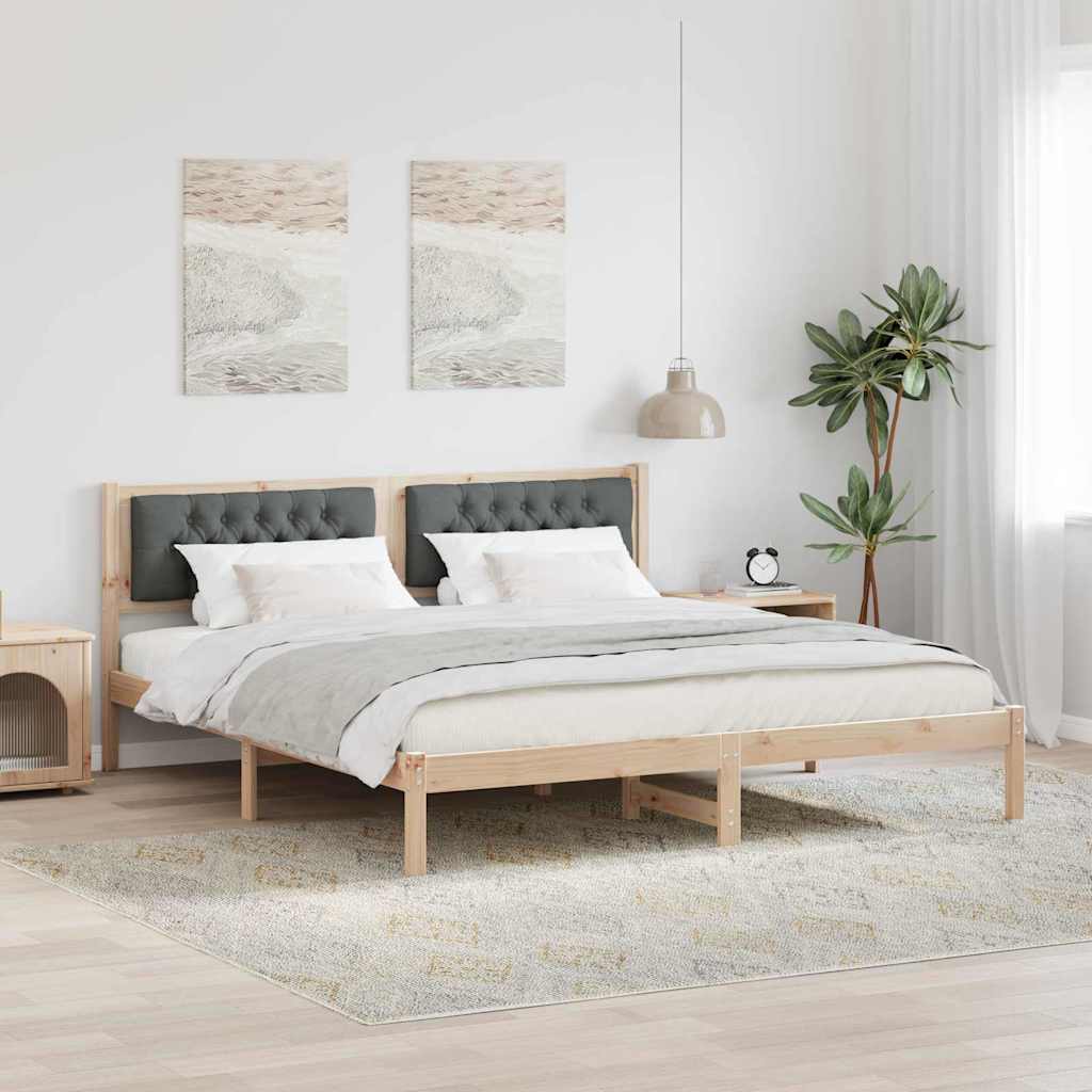 Estrutura da cama com cabeceira cinza escuro 160 x 200 cm