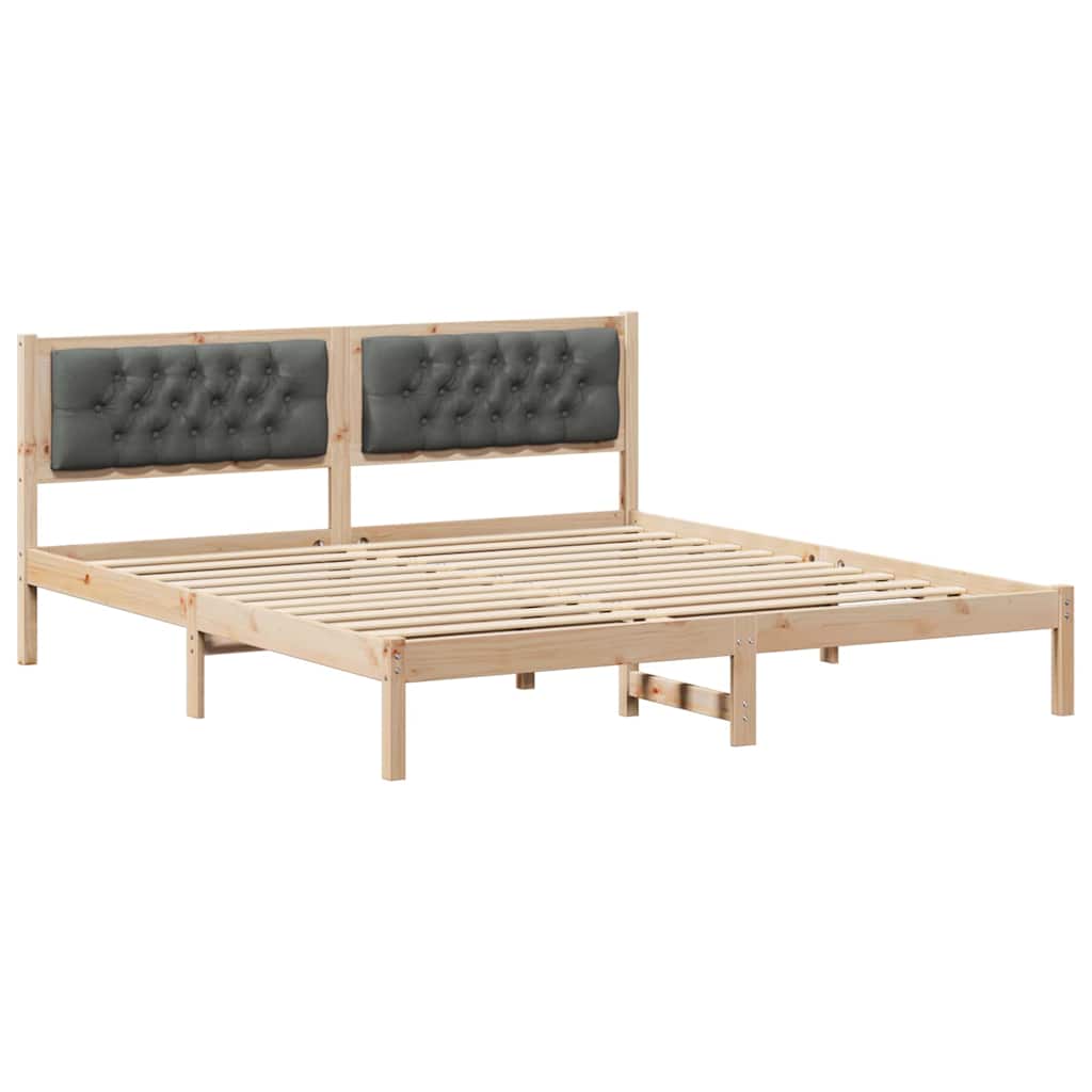 Estrutura da cama com cabeceira cinza escuro 160 x 200 cm