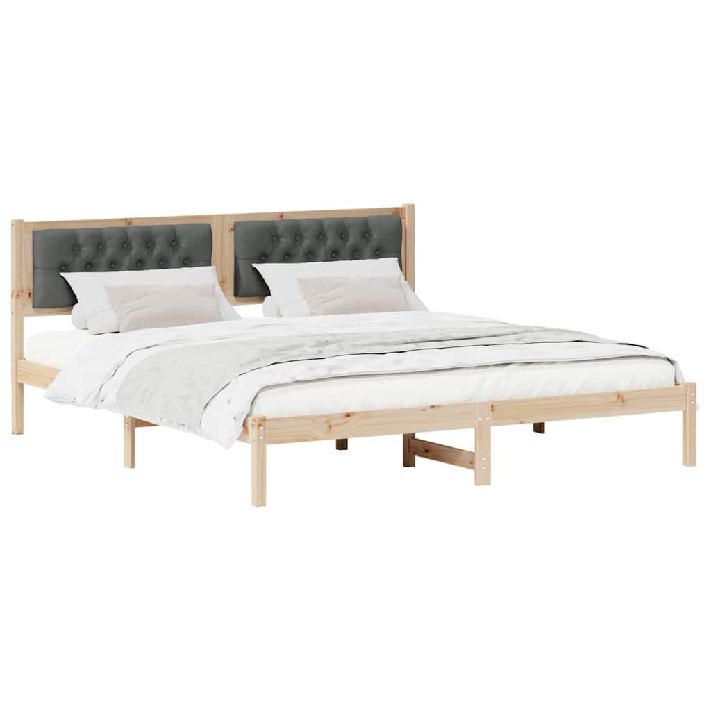 Estrutura da cama com cabeceira cinza escuro 160 x 200 cm
