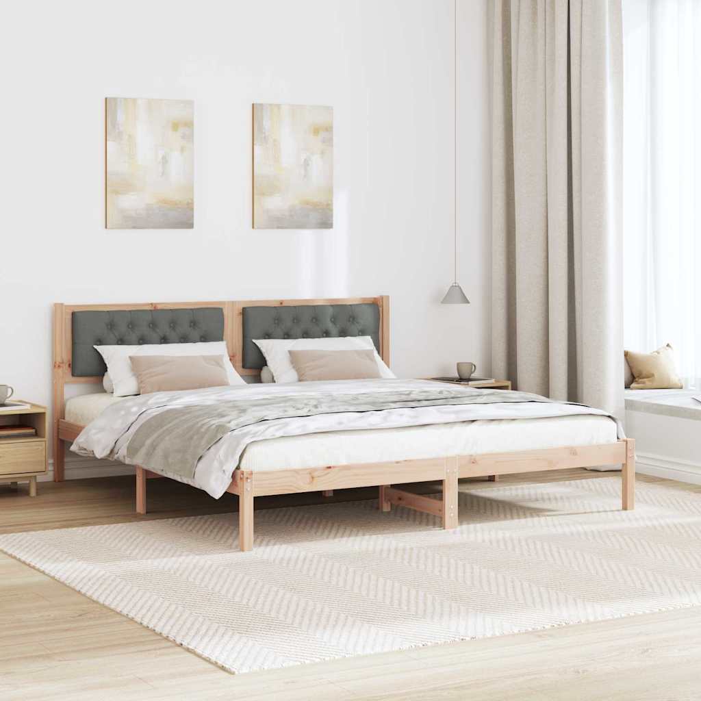 Estrutura da cama com cabeceira cinza escuro 160 x 200 cm