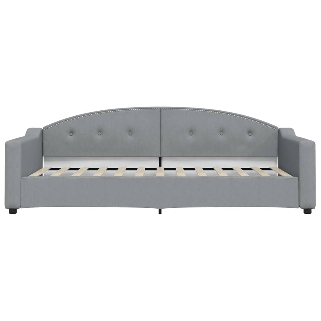Sofá-cama com colchão 90x200 cm tecido cinzento-claro