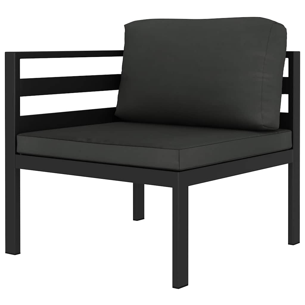6 Pcs conjunto lounge jardim com almofadões alumínio antracite