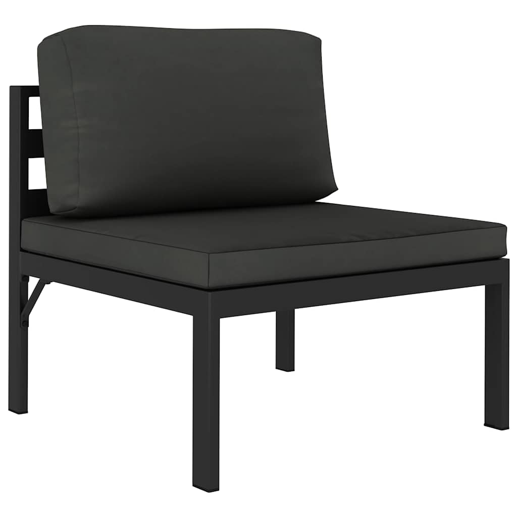 6 Pcs conjunto lounge jardim com almofadões alumínio antracite