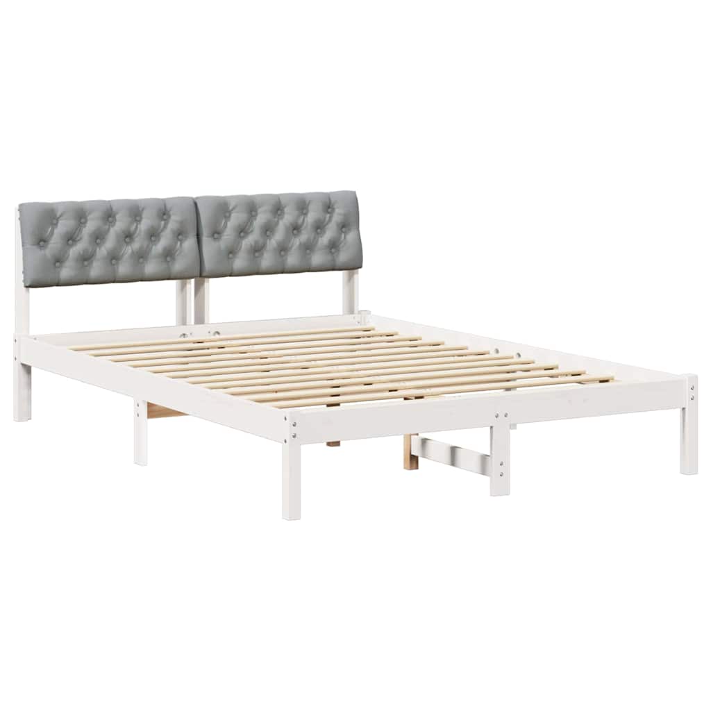 Estrutura da cama branco e cinza claro 160 x 200 cm