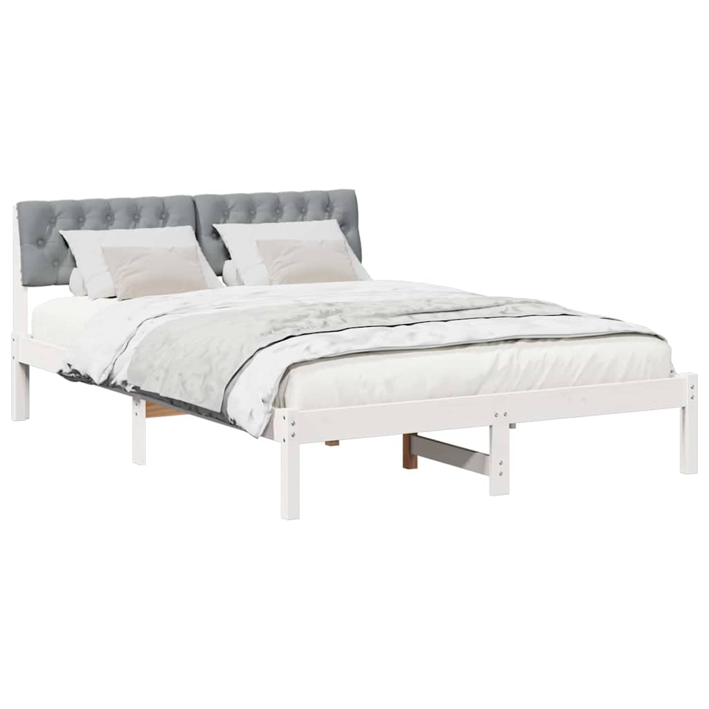 Estrutura da cama branco e cinza claro 160 x 200 cm