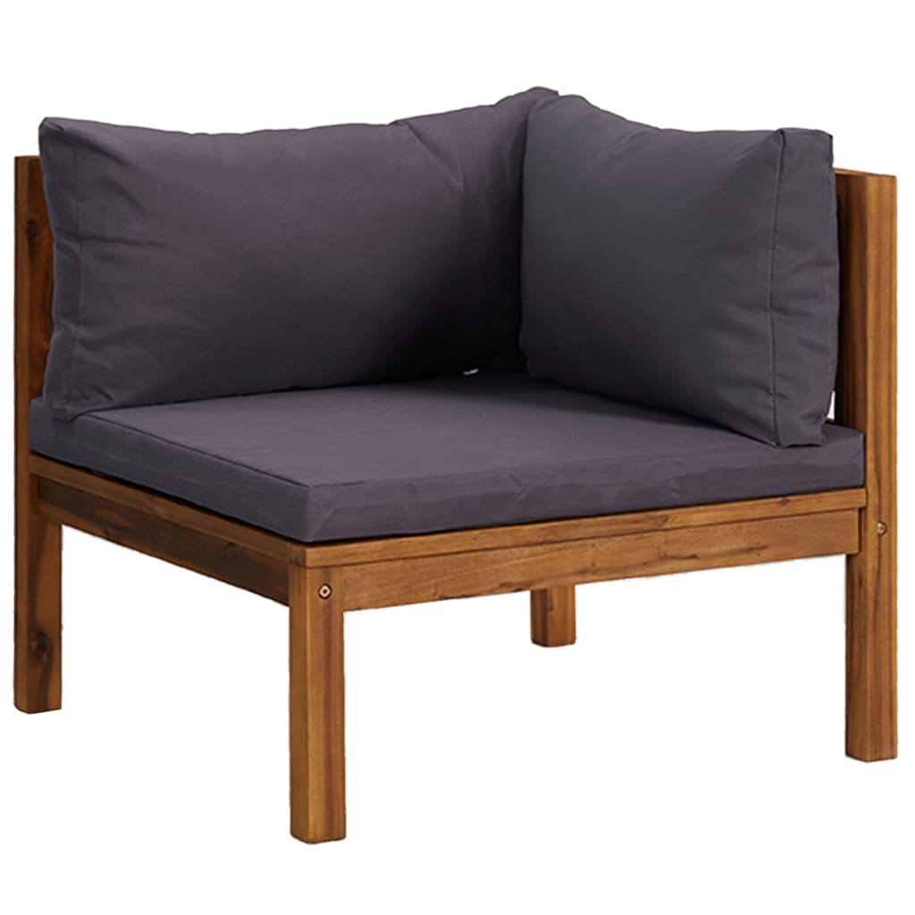 11 Pcs conjunto lounge de jardim com almofadões acácia maciça