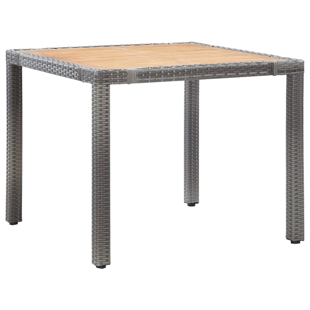5 Pcs conjunto jantar exterior com almofadões vime PE cinzento