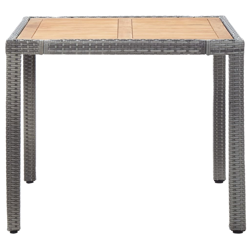 5 Pcs conjunto jantar exterior com almofadões vime PE cinzento