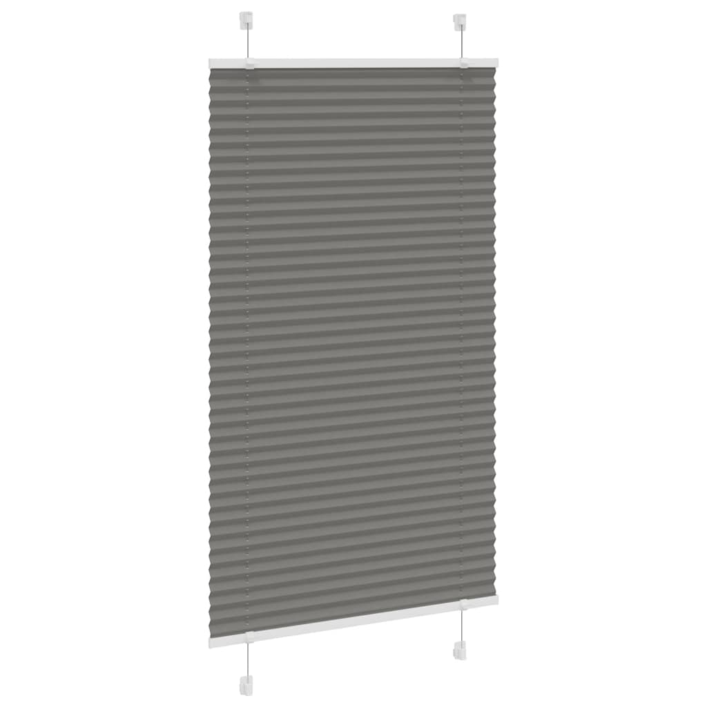 Antracite plissada cega 80x100 cm largura tecido 79,4 cm