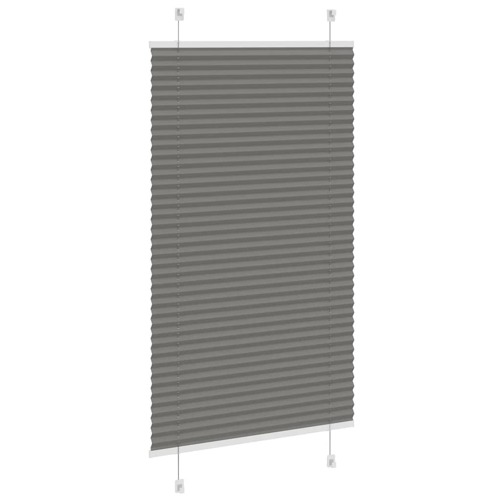 Antracite plissada cega 80x100 cm largura tecido 79,4 cm