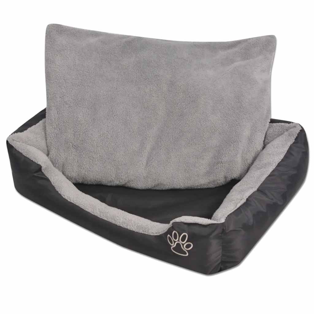 Cama para cães com almofada acolchoada tamanho l preto