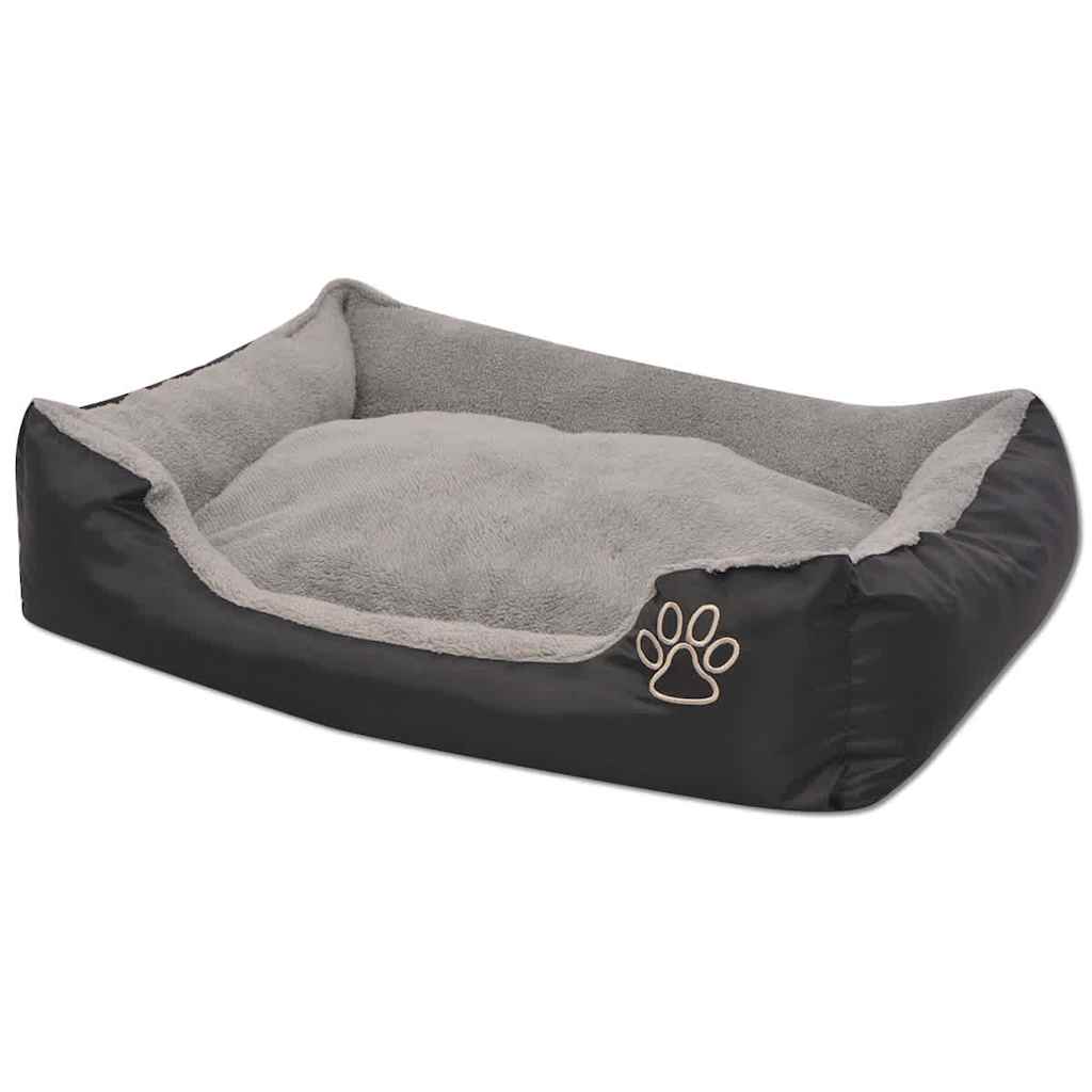 Cama para cães com almofada acolchoada tamanho l preto