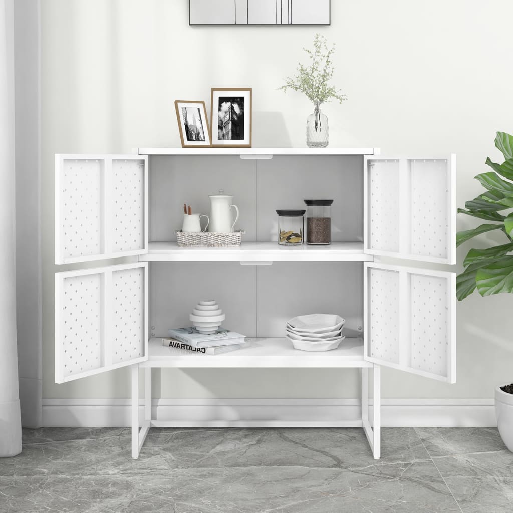 Aparador alto 80x35x100 cm aço branco