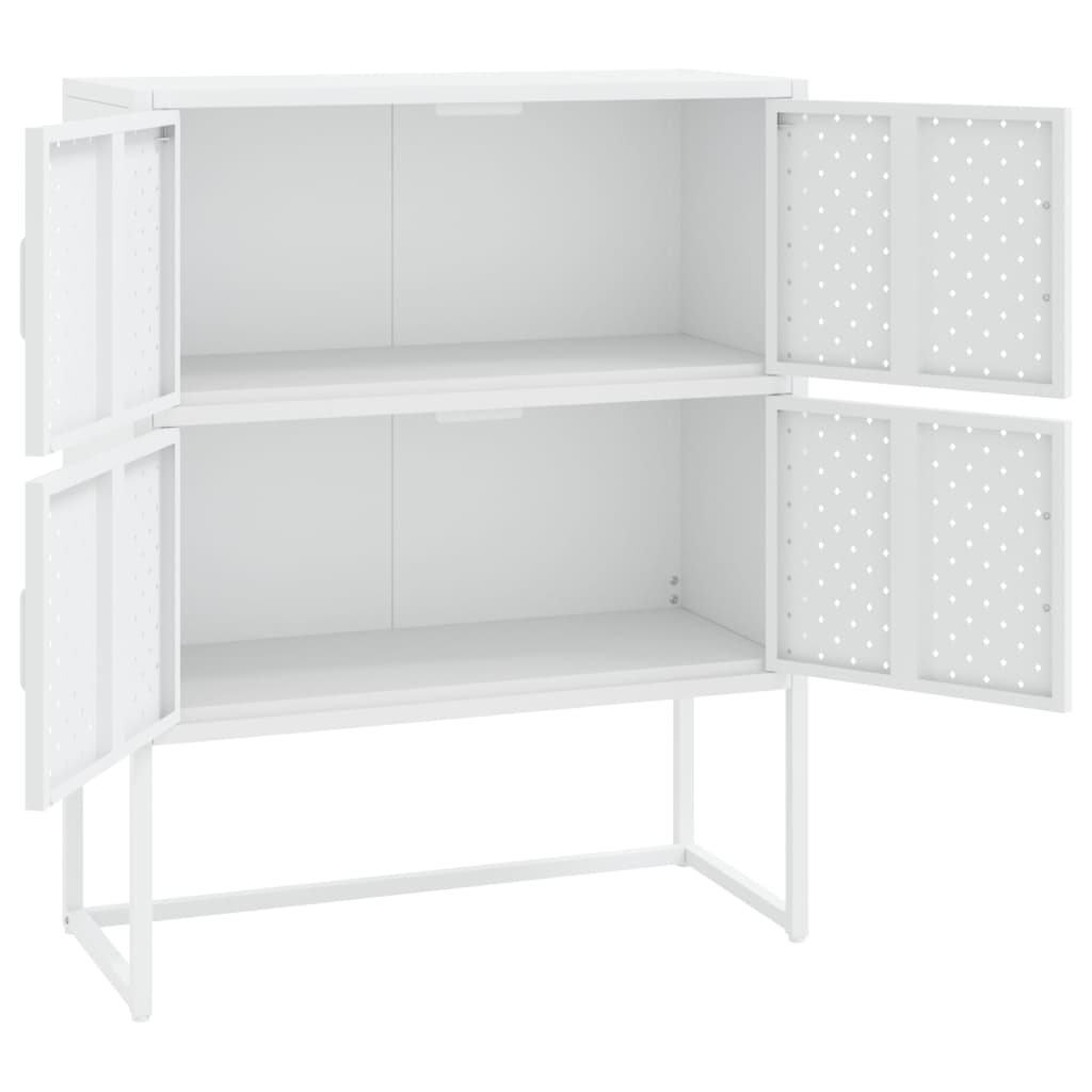 Aparador alto 80x35x100 cm aço branco
