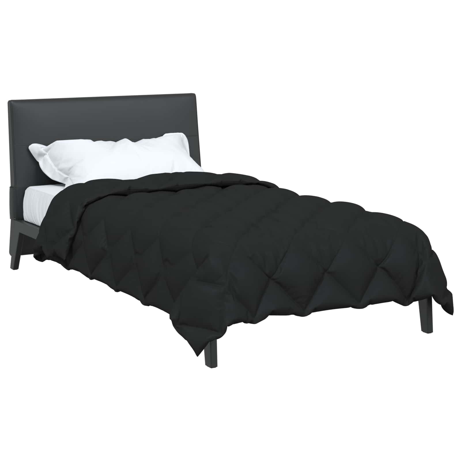 Edredom de inverno 135 x 220 cm 450 gsm preto
