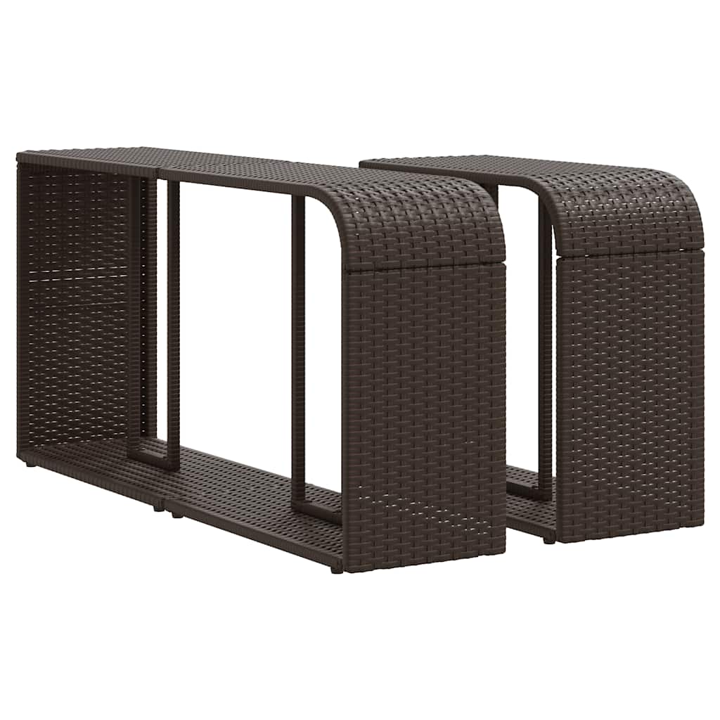Conjunto de sofá de jardim com 11 peças e almofadas em rattan sintético marrom