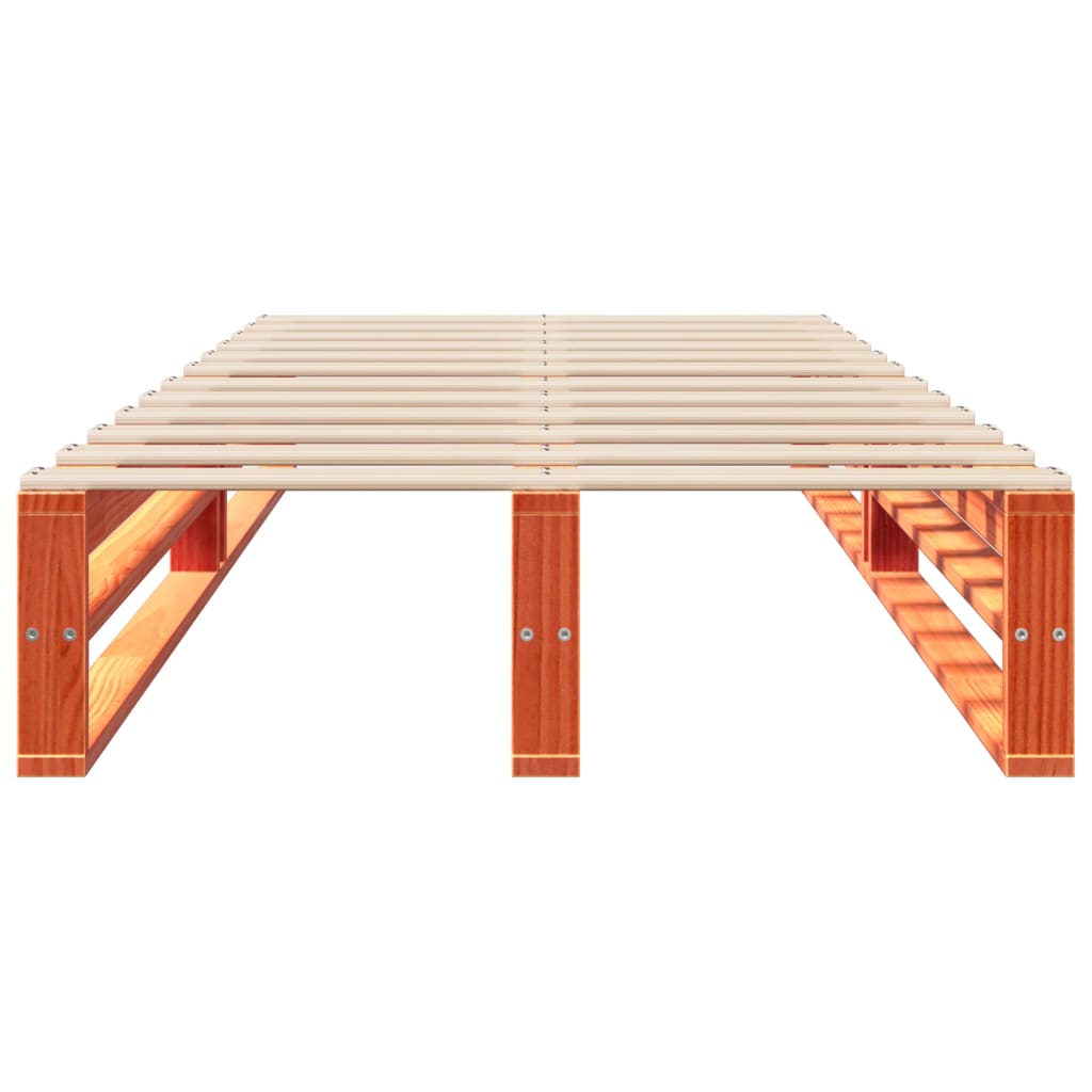 Cama sem colchão 90x190 cm madeira de pinho maciça castanho-mel