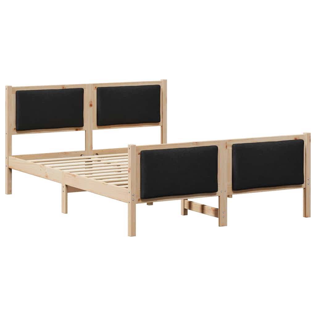 Estrutura da cama com cabeceira preto 135 x 190 cm tecido