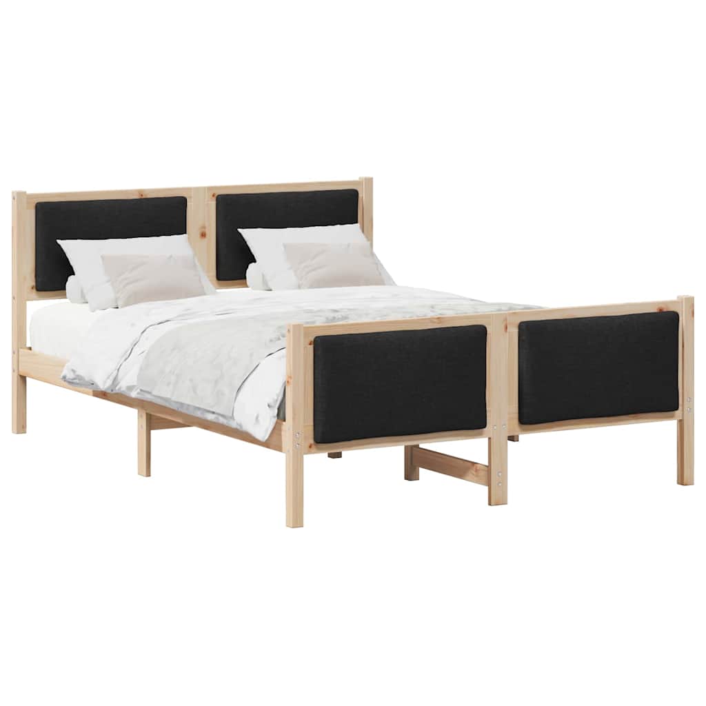 Estrutura da cama com cabeceira preto 135 x 190 cm tecido