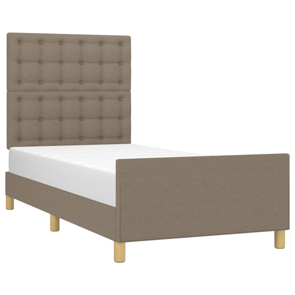 Estrutura cama sem colchão 100x200 cm tecido cinza-acastanhado