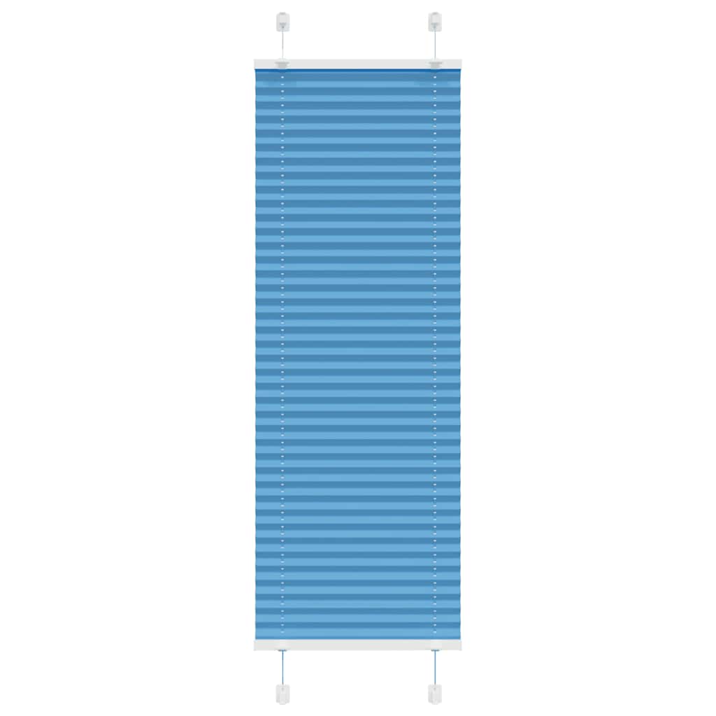 Azul plissada cega 45x100 cm largura tecido 44,4 cm poliéster