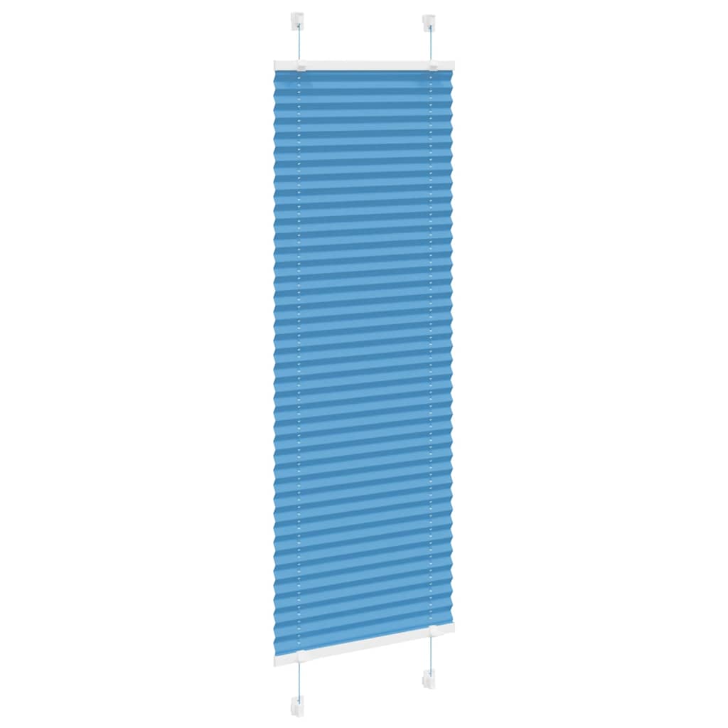 Azul plissada cega 45x100 cm largura tecido 44,4 cm poliéster