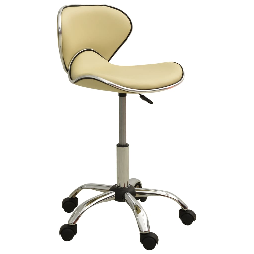 Cadeira de escritório couro artificial cor creme