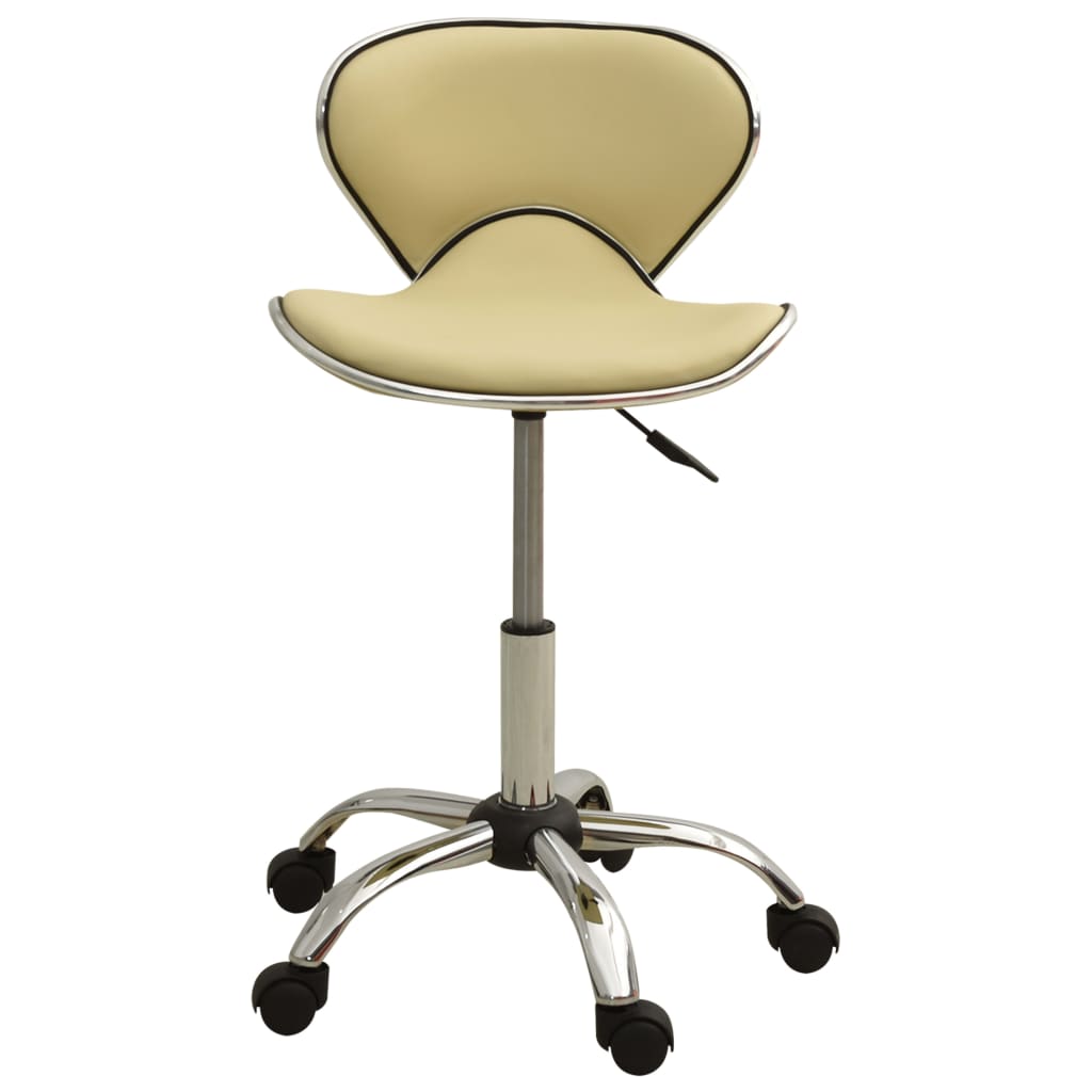 Cadeira de escritório couro artificial cor creme