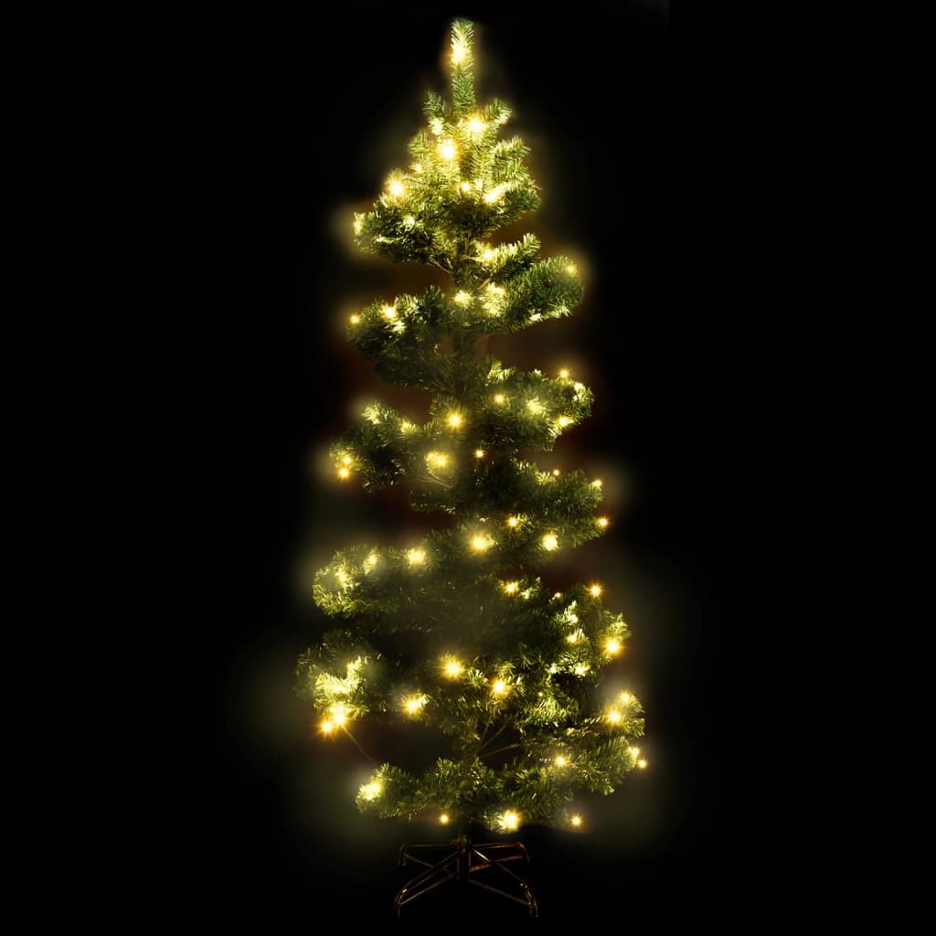 Árvore de natal rotativa pré-iluminada + suporte PVC verde
