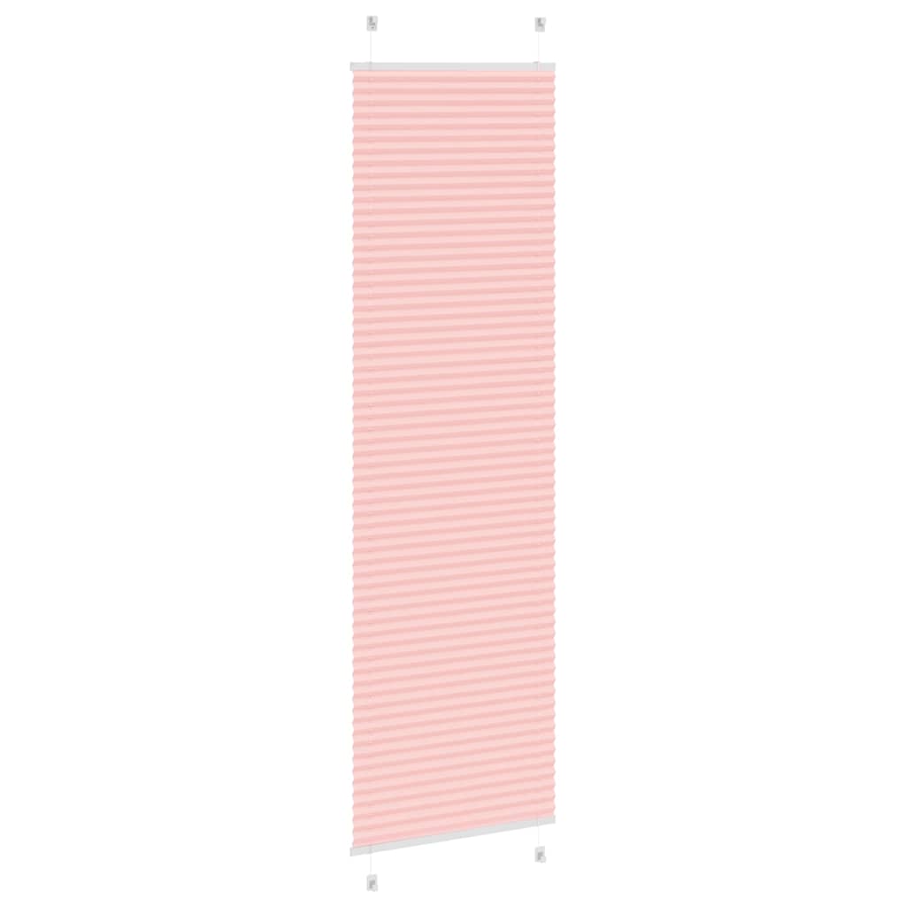 Rosa plissada cega 65x200 cm largura tecido 64,4 cm poliéster