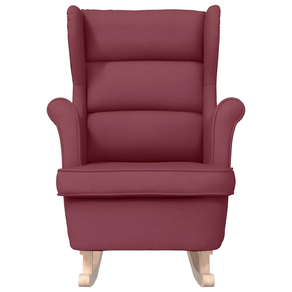 Cadeira de baloiço 74x90x102 cm tecido vermelho tinto