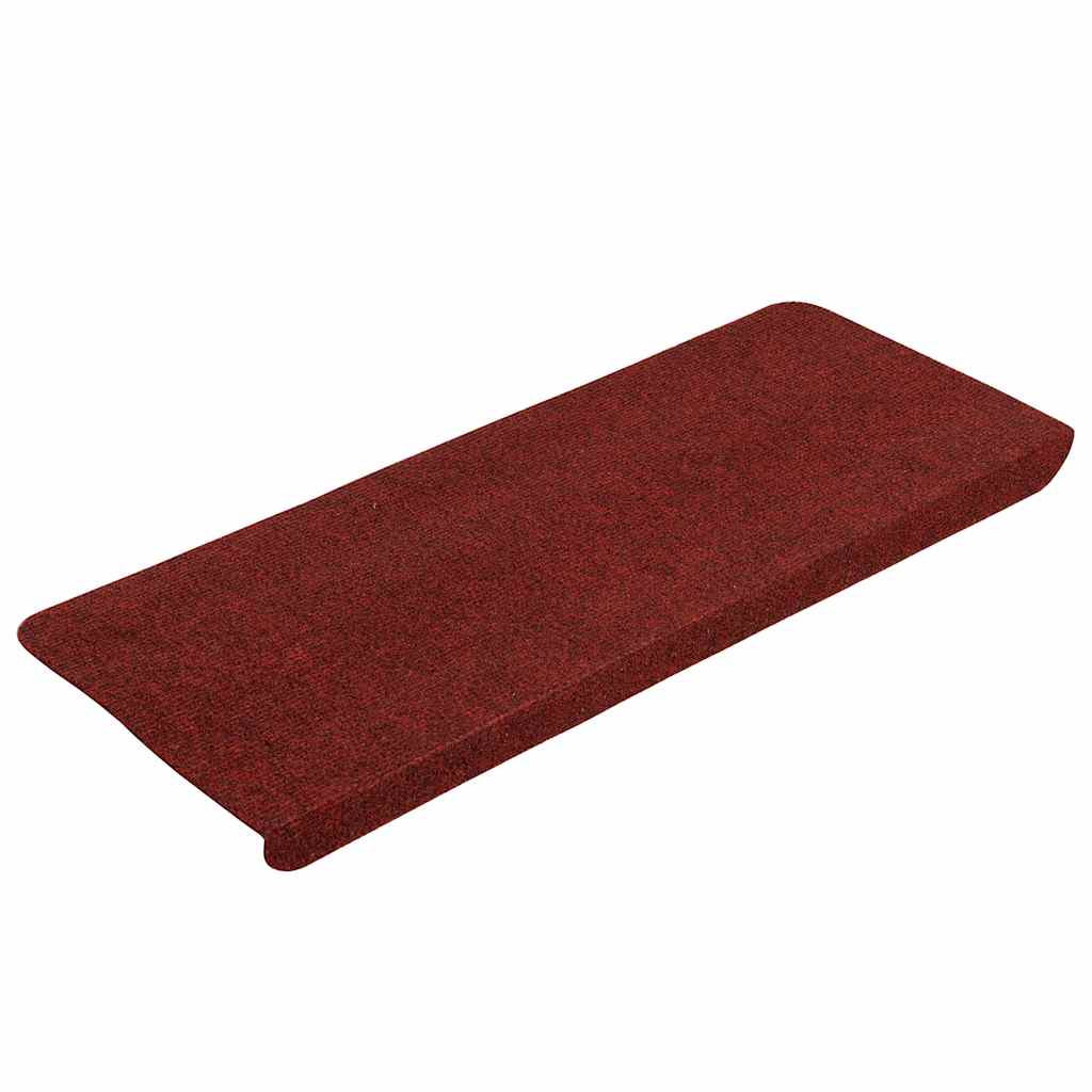 Tapetes de escada adesivos 30 pcs 65x22,5x3,5 cm vermelho