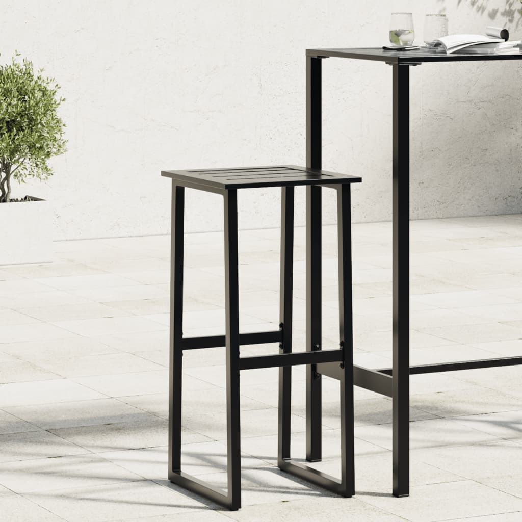Bancos de bar 4 pcs 38x38x80 cm aço revestido a pó preto