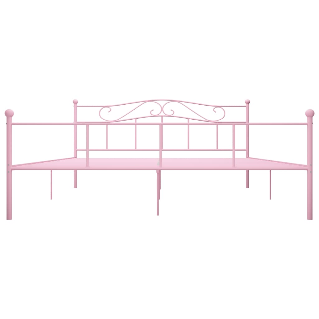 Estrutura de cama 200x200 cm metal rosa